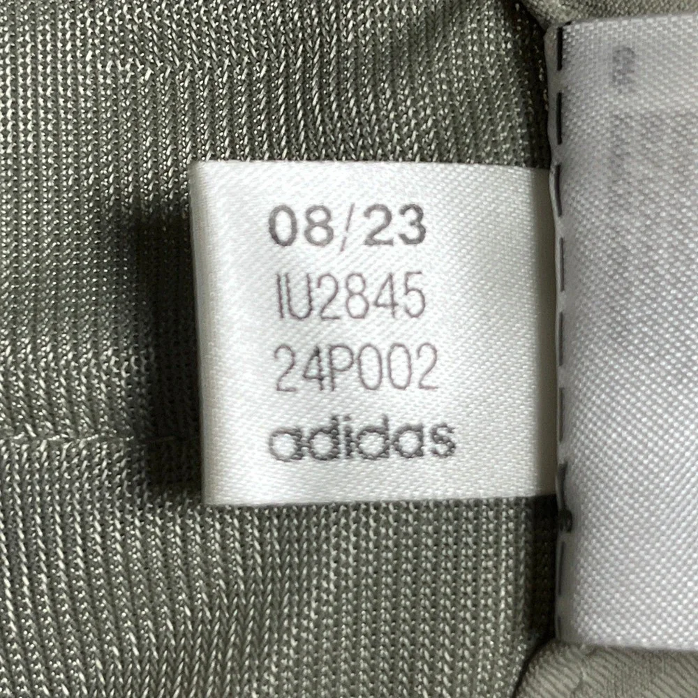 Adidas Nylon Chino Pants Mens 32x32 Olive Green Flat Front Golf 3 Stripes NEW